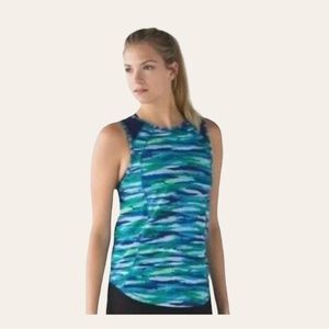 LULULEMON Sculpt Seven Wonders Hero Blue/Green Tank Top Women's